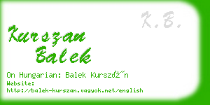 kurszan balek business card